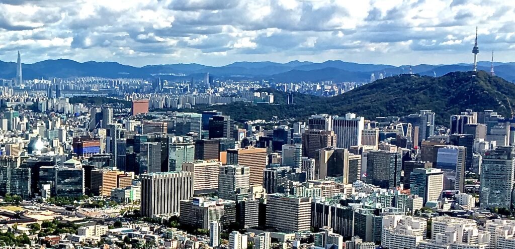 The Seoul skyline with N Seoul Tower