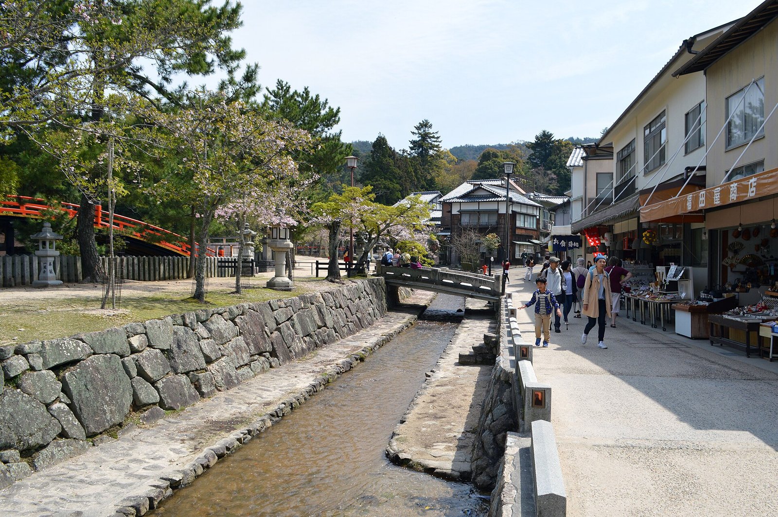 A street on Miyajima leading towards Itsukushima Shrine