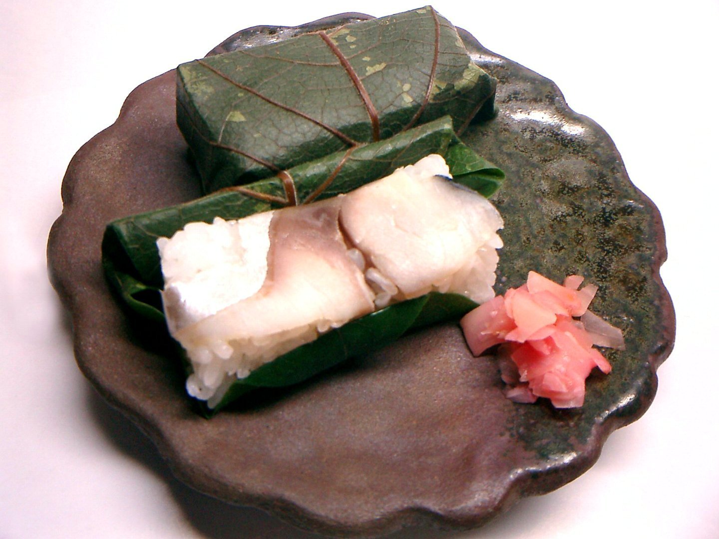 Kakinoha-zushi, persimmon-leaf sushi from Nara