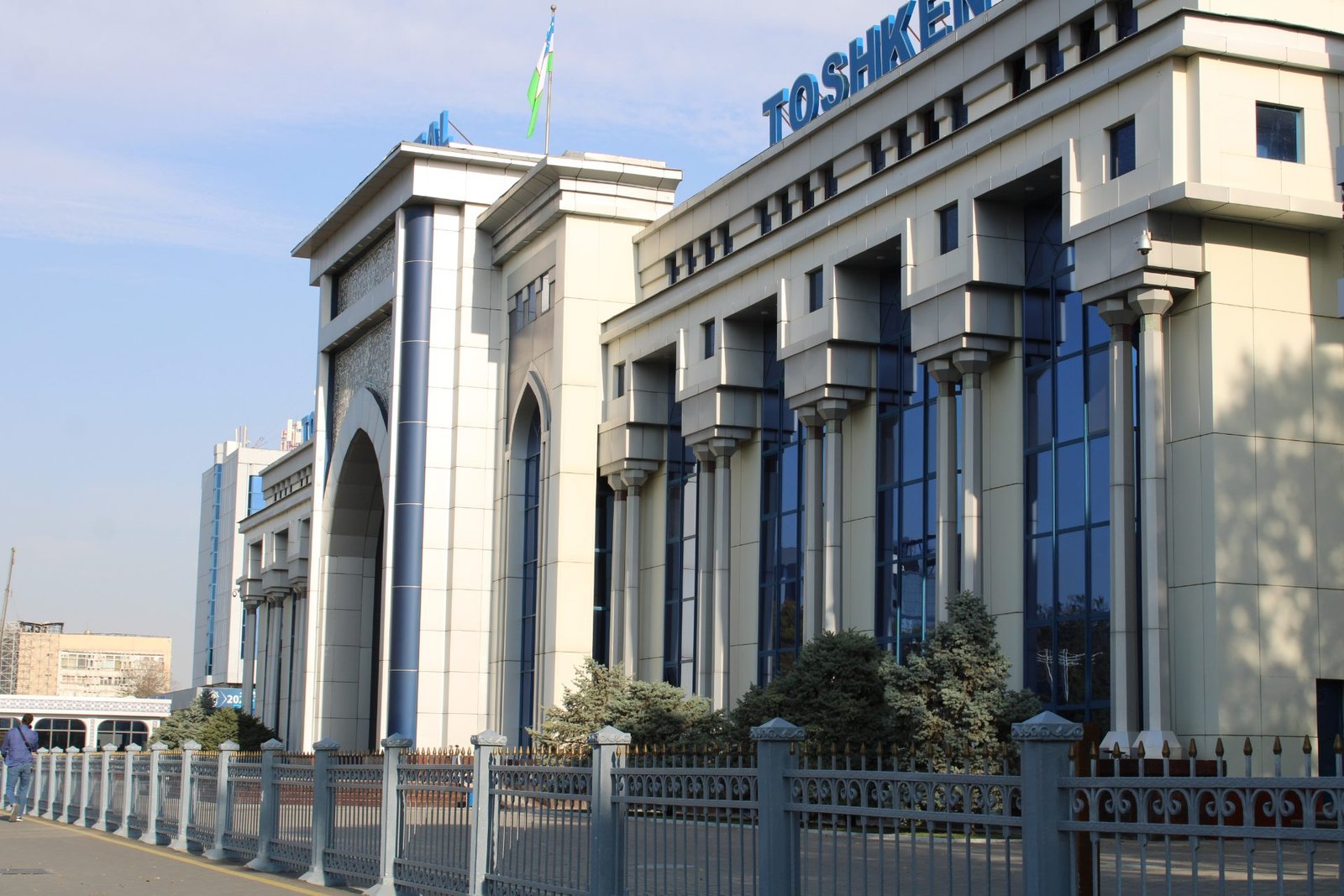 The main railway station building in Tashkent, Uzbekistan