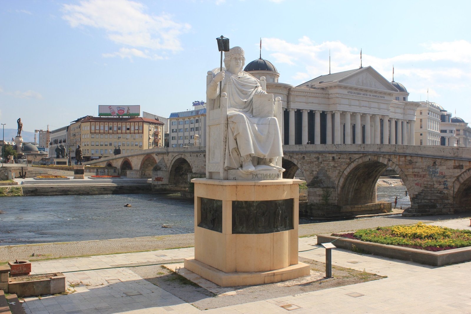 The Stone Bridge over the Vardar River in Skopje, North Macedonia